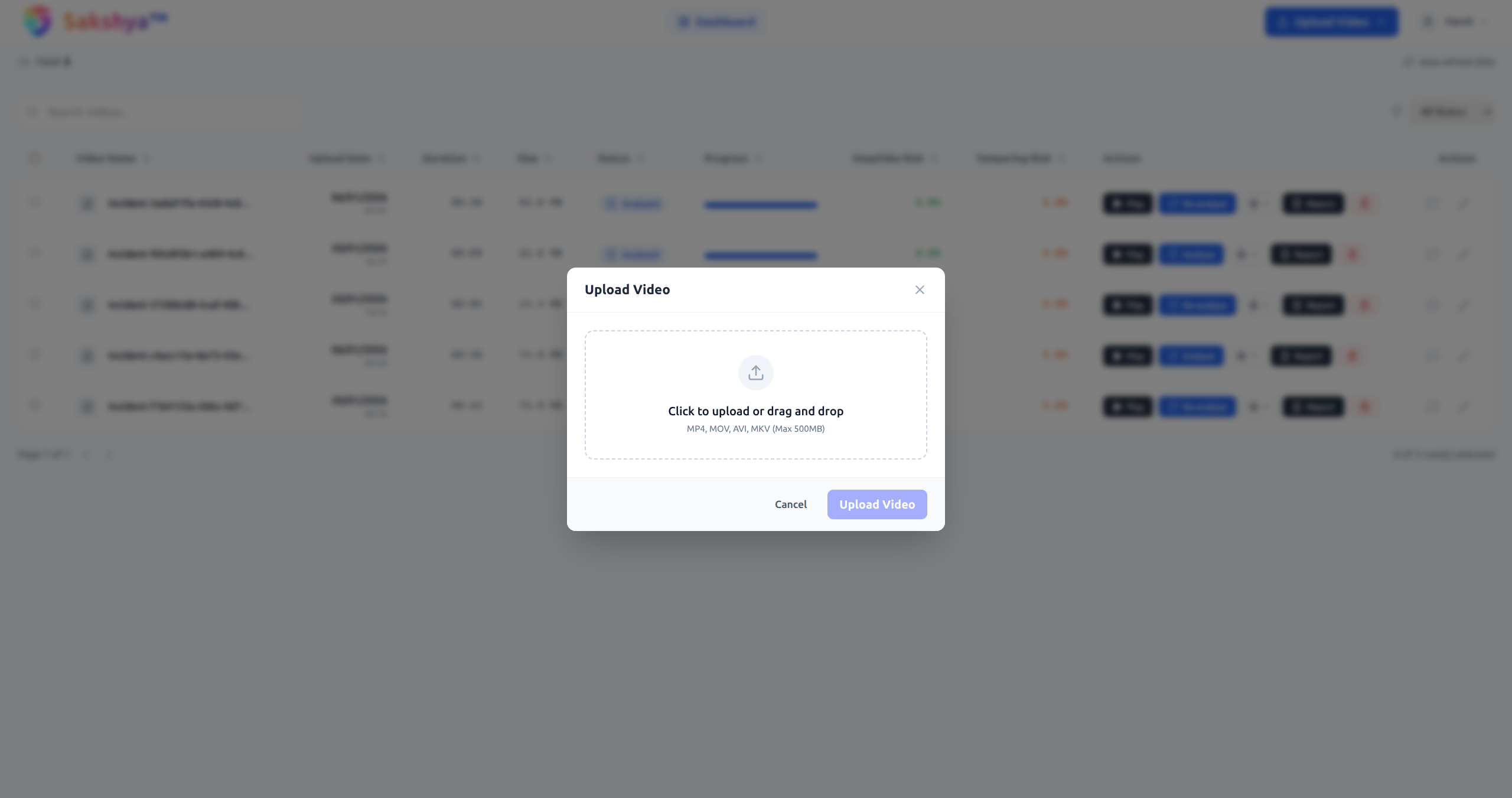 Ad-hoc Video Upload Interface
